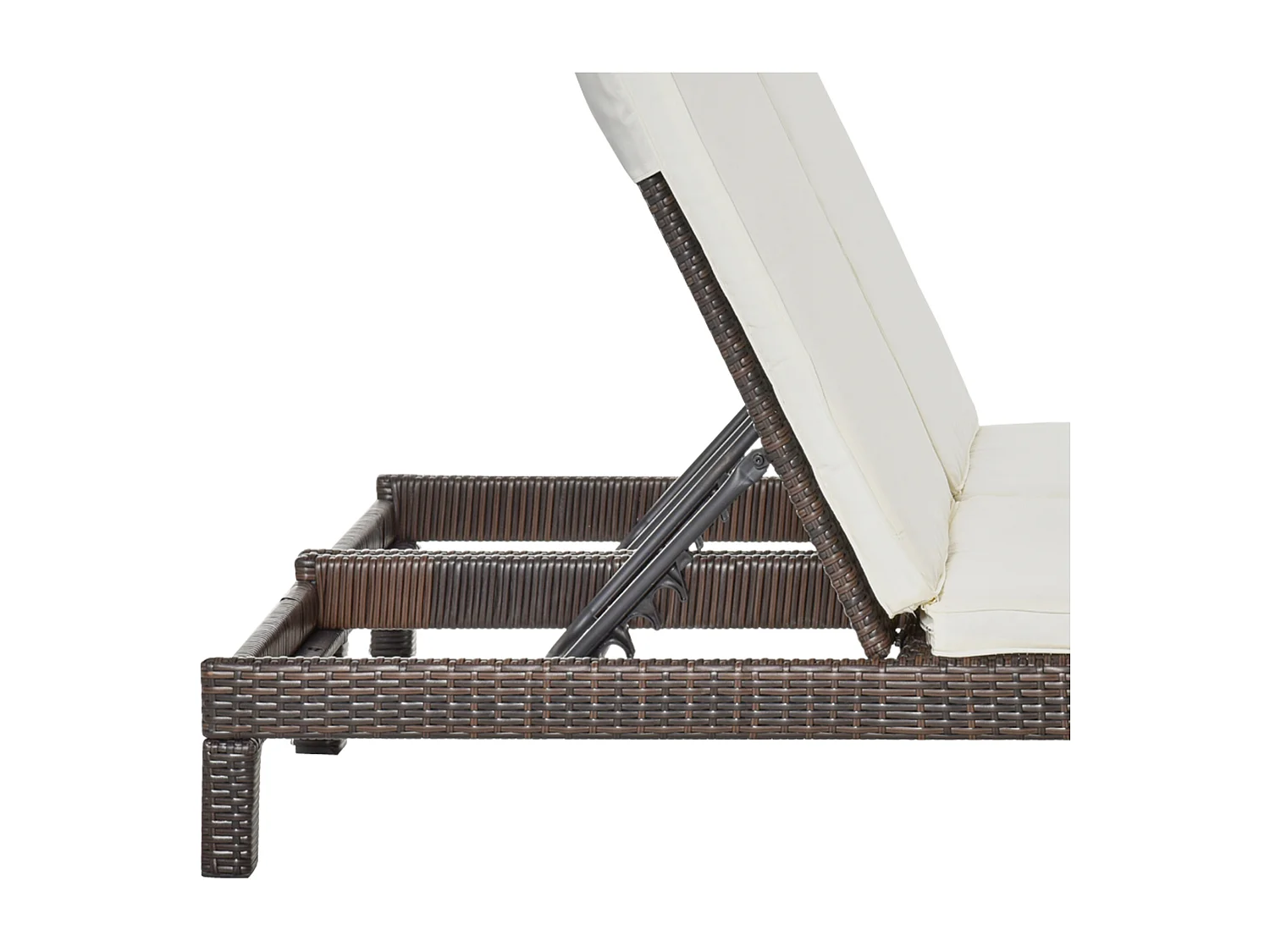 Bain de soleil transat 2 places - grand confort - dossier inclinable multi-positions - matelas fournis - résine tressée chocolat