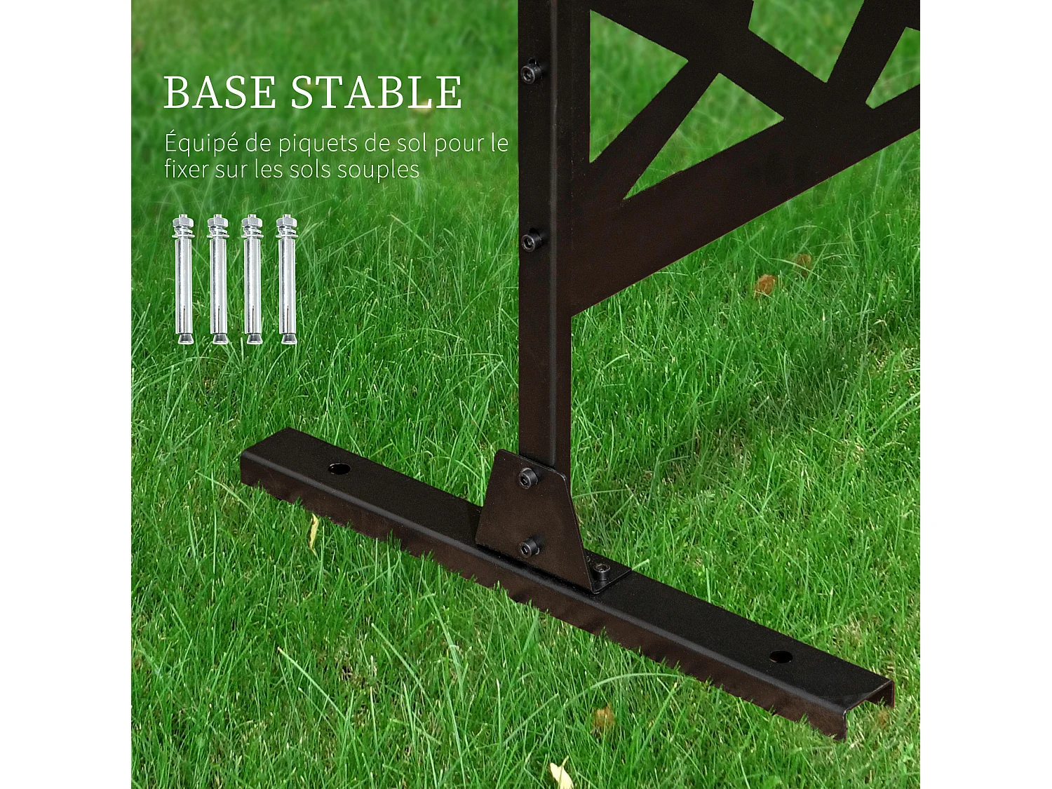 Panneau décoratif extérieur métal - brise vue motif graphique - visserie incluse - dim. 122L x 45l x 198H cm - acier thermolaqué noir