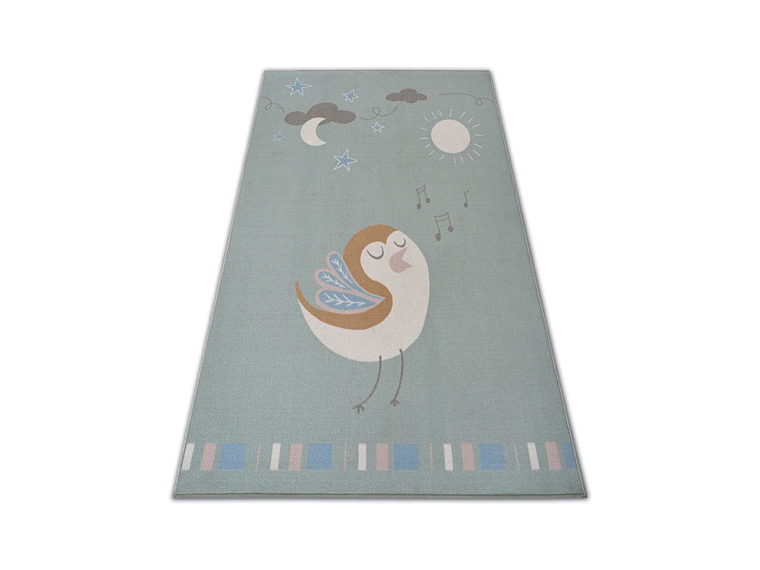 TAPIS d`enfant LOKO Petit Oiseau vert antidérapant 160x220 cm