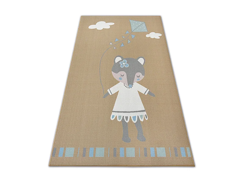TAPIS d`enfant LOKO Petite Souris beige antidérapant 120x170 cm