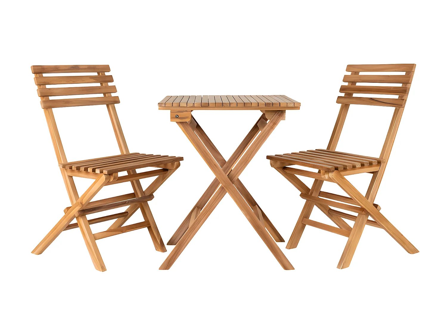 Cuenca café ingesteld set met tafel en 2 stoelen buitenshuis teak.