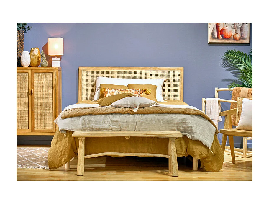 Banc / Bout de lit en bois de teck massif L. 120 cm - MARIANO