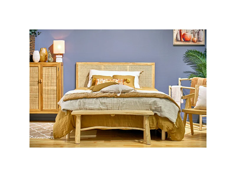 Banc / Bout de lit en bois de teck massif L. 120 cm - MARIANO
