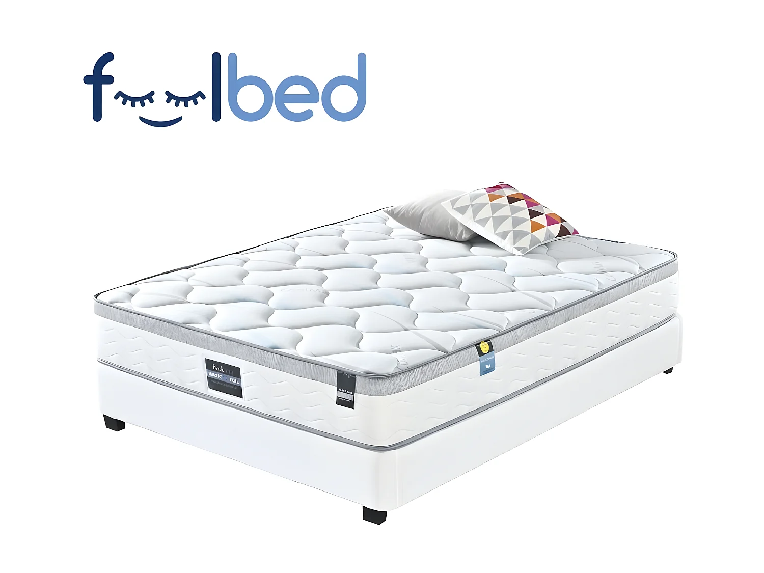 Ensemble Matelas Sommier Coffre Blanc 140 Nova