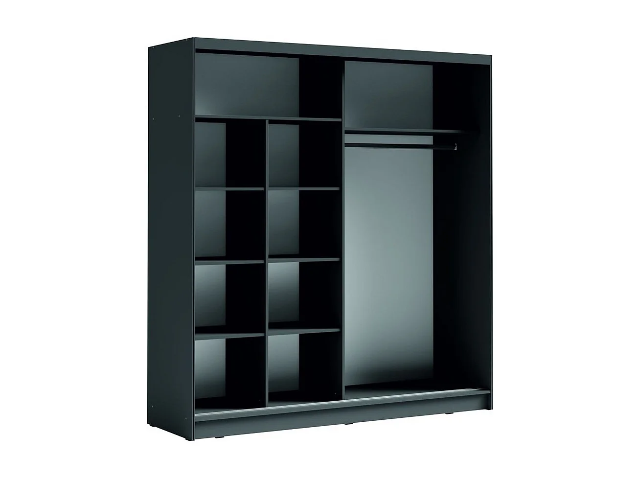 Schwebetürenschrank mit Spiegel 205 cm - graphitgrau - Kollektion BAHIA