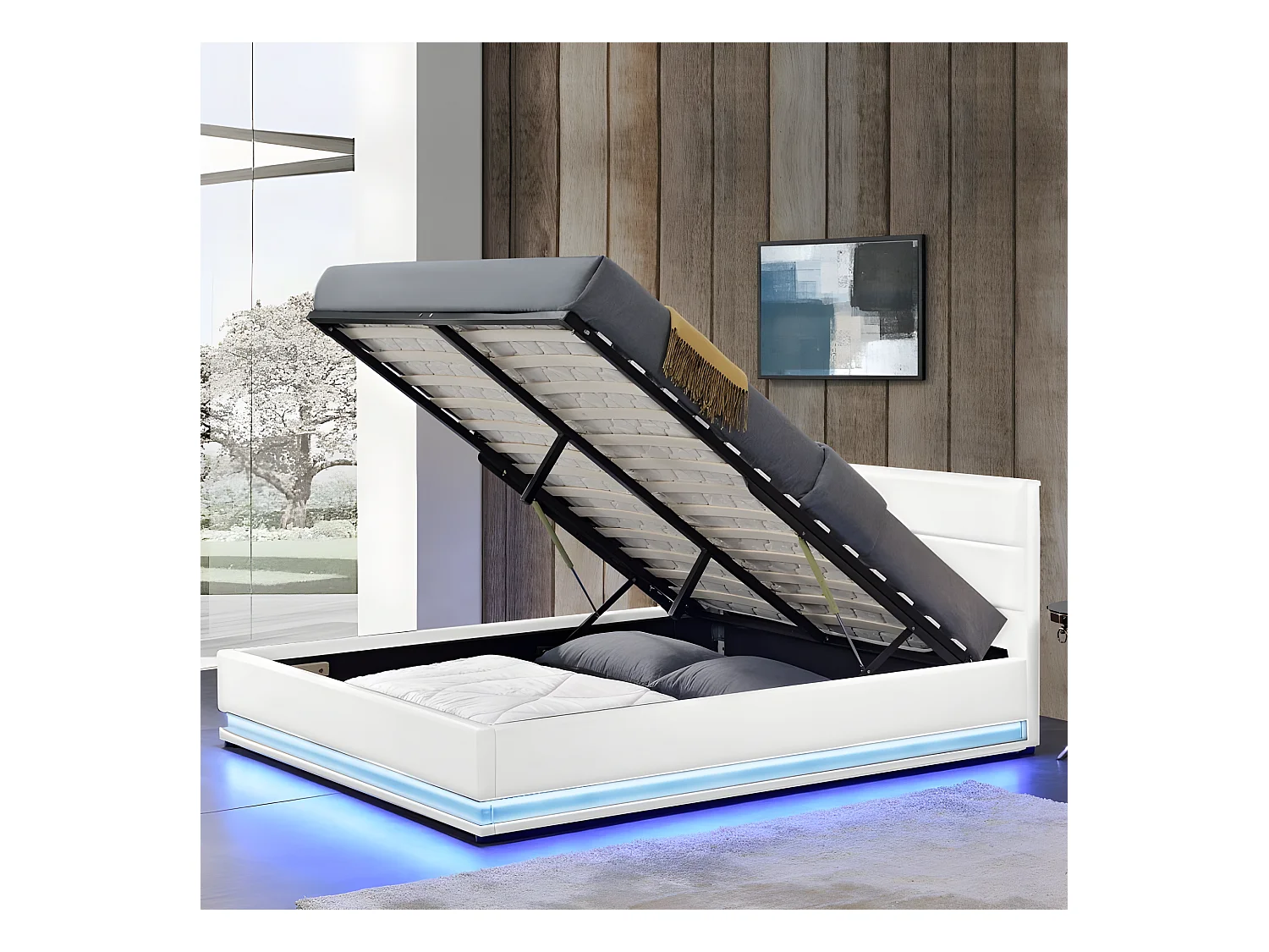 Matelas + Sommier Ava Et Matelas Pure 160 Blanc