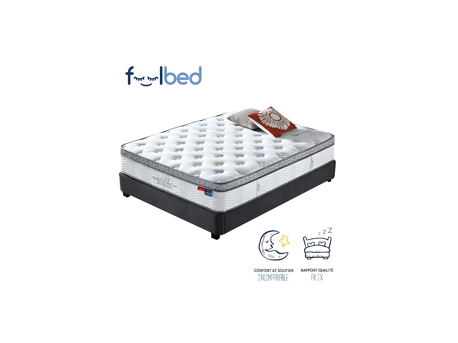 Matelas + Sommier Ava Et Matelas Pure 160 Noir