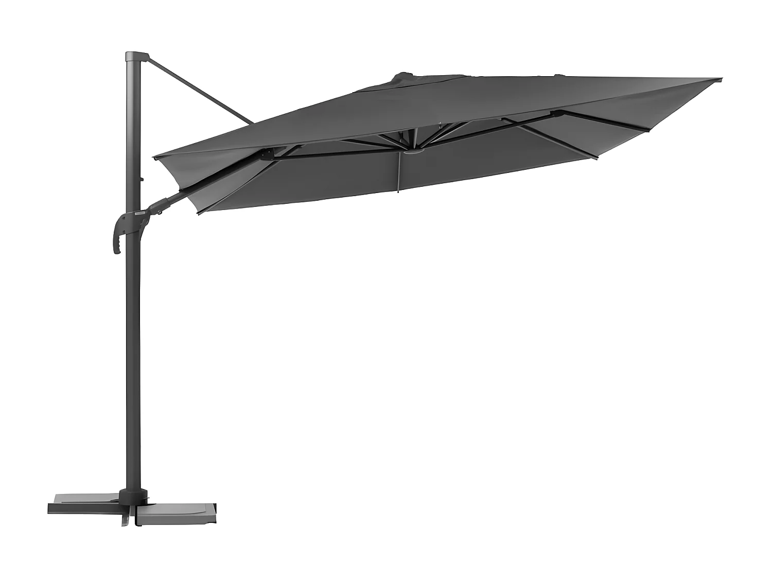 Parasol décentré Melhia 3x3 m oléfine anthracite Hespéride