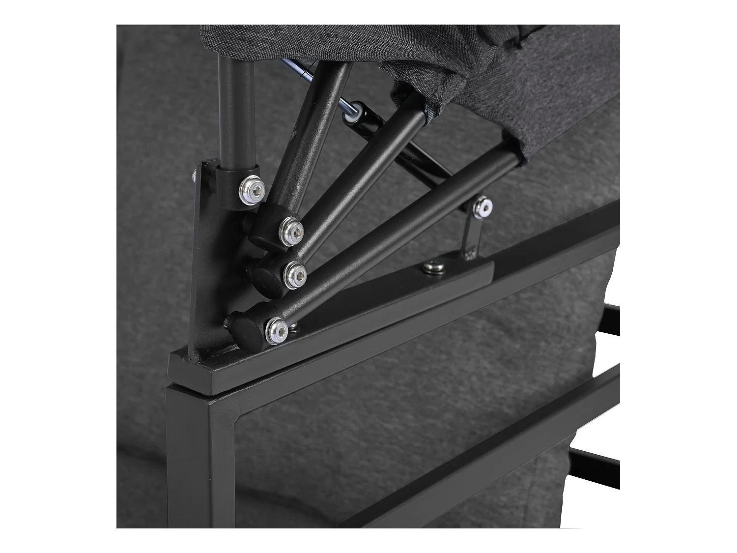 Muebles de jardín multifuncionales de hierro - Sofá lounge con dosel ajustable - 5 asientos y 1 mesa de centro - Gris