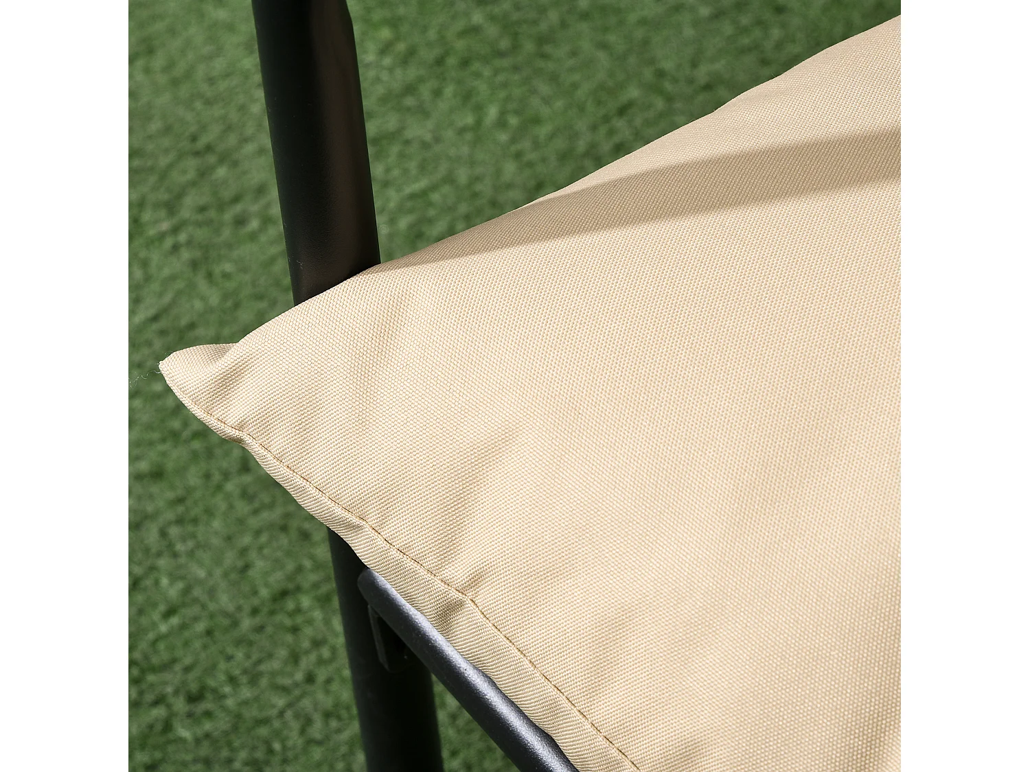 Ensemble salon de jardin 2 places 3 pièces avec coussins beige