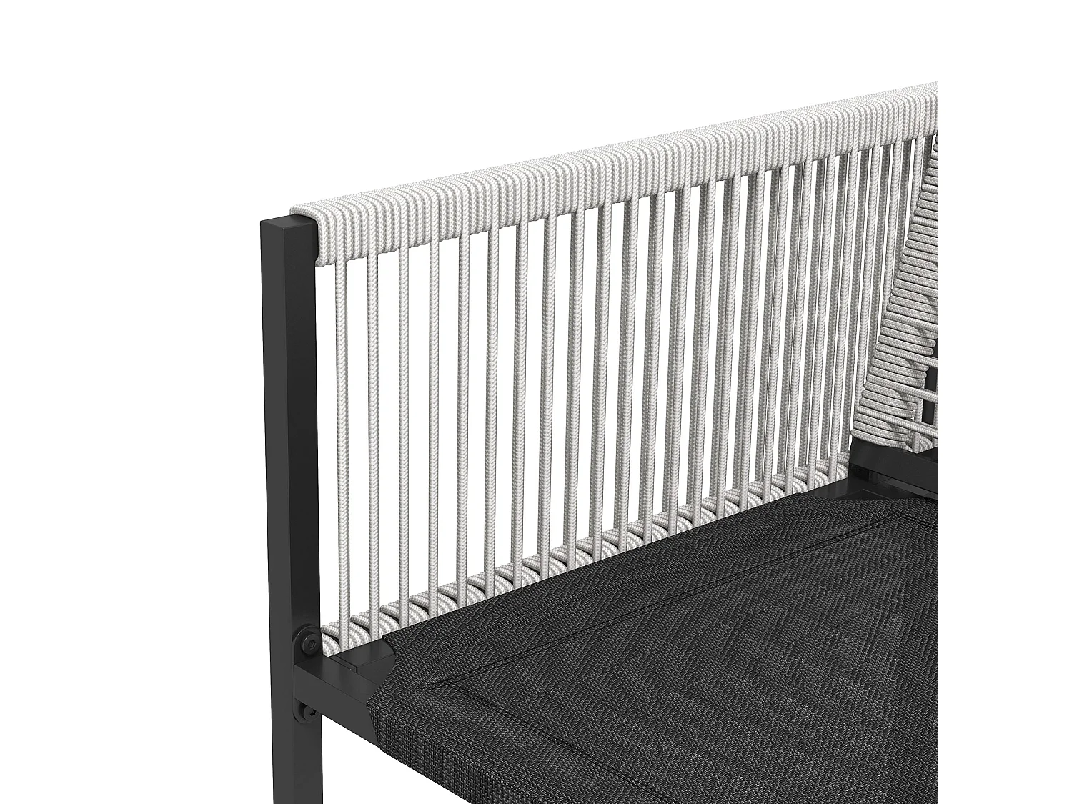 Ensemble salon de jardin design Acapulco encastrable 4 places 5 pièces noir gris