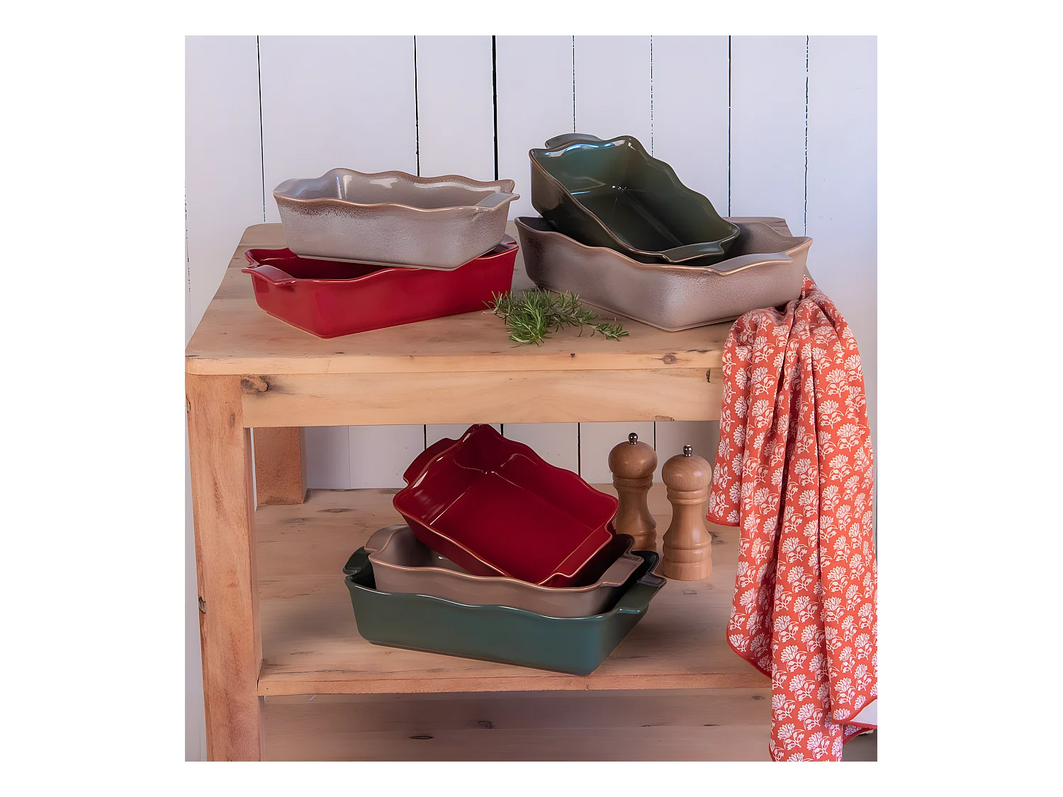 Plat à four rectangle Ely 27x15x7 cm brun