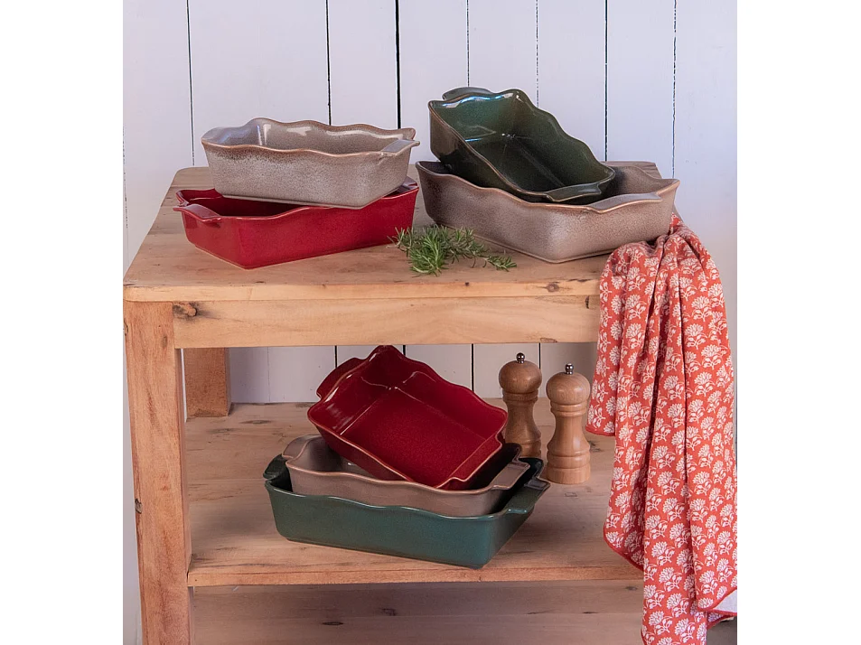 Plat à four rectangle Ely 31x17x7 cm brun