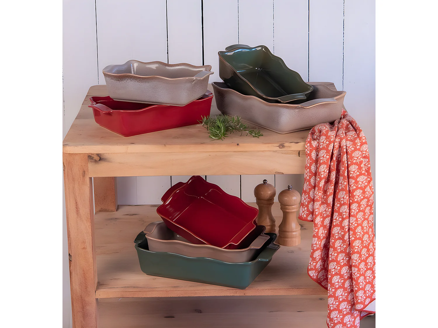 Plat à four rectangle Ely 27x15x7 cm vert