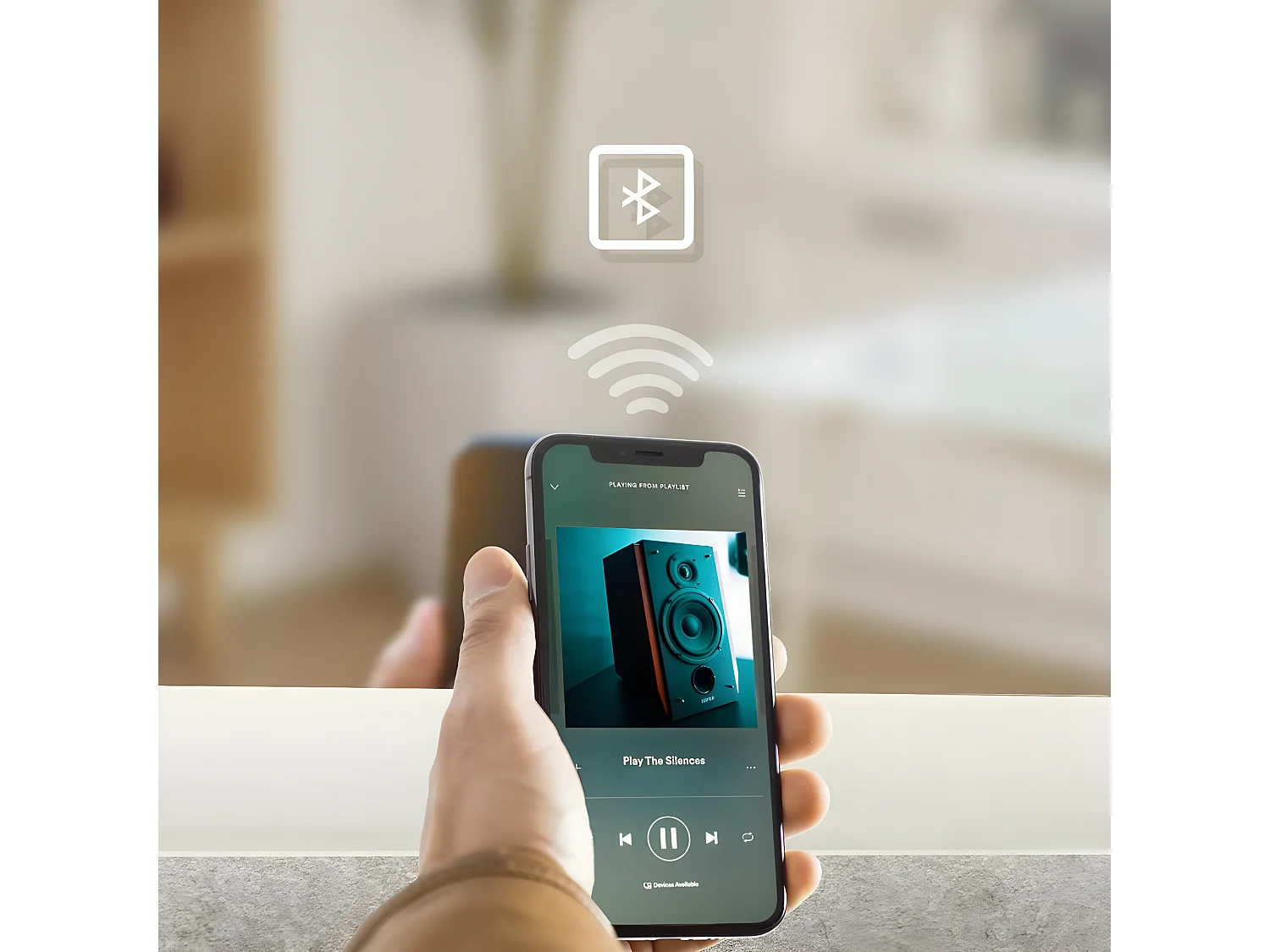 Led spiegel - 100x60 cm - met bluetooth speaker + digitale klok