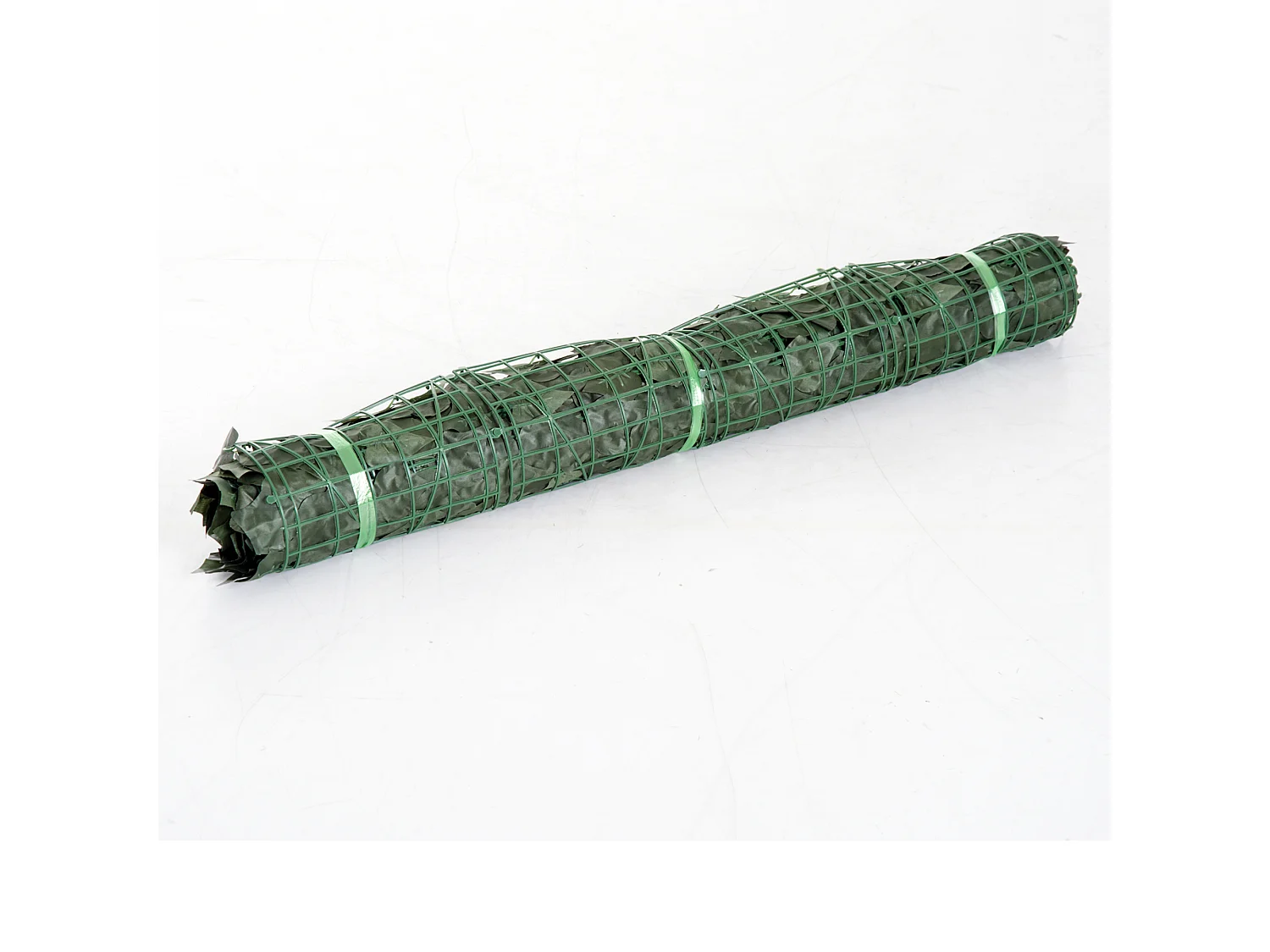 Haie artificielle brise-vue décoration rouleau 2,4L x 1H m feuillage réaliste anti-UV vert