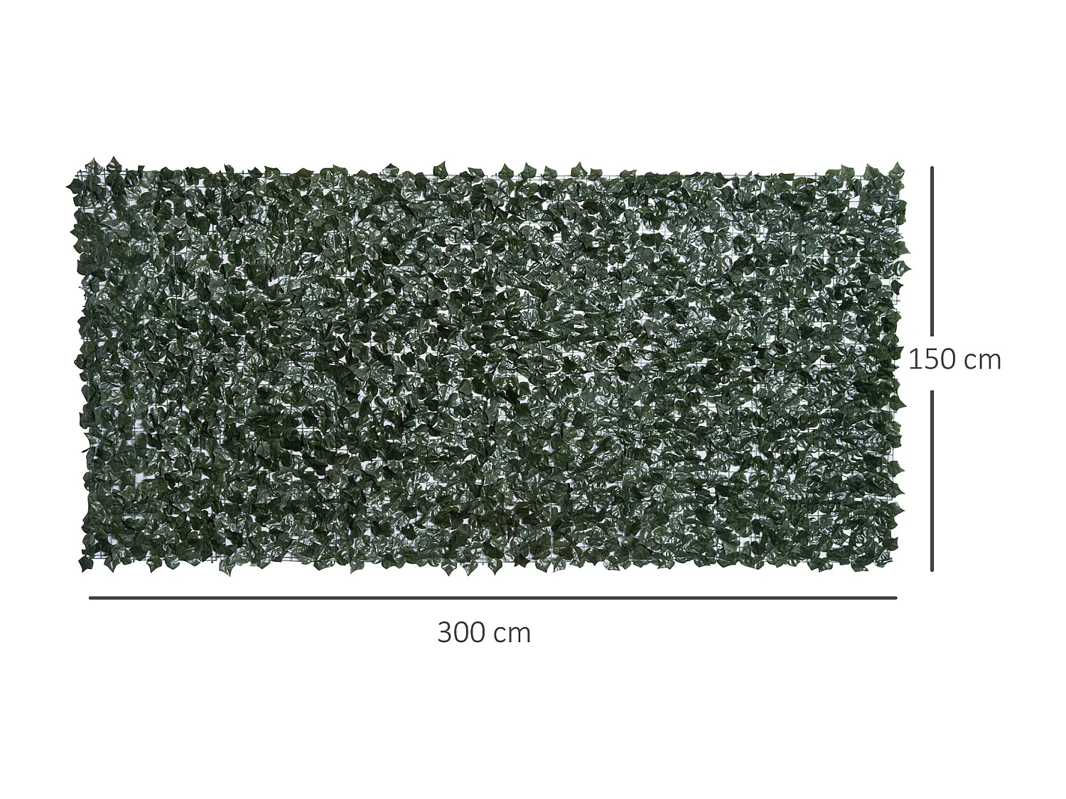 Haie artificielle brise-vue décoration rouleau 3L x 1,5H m feuillage réaliste anti-UV vert foncé