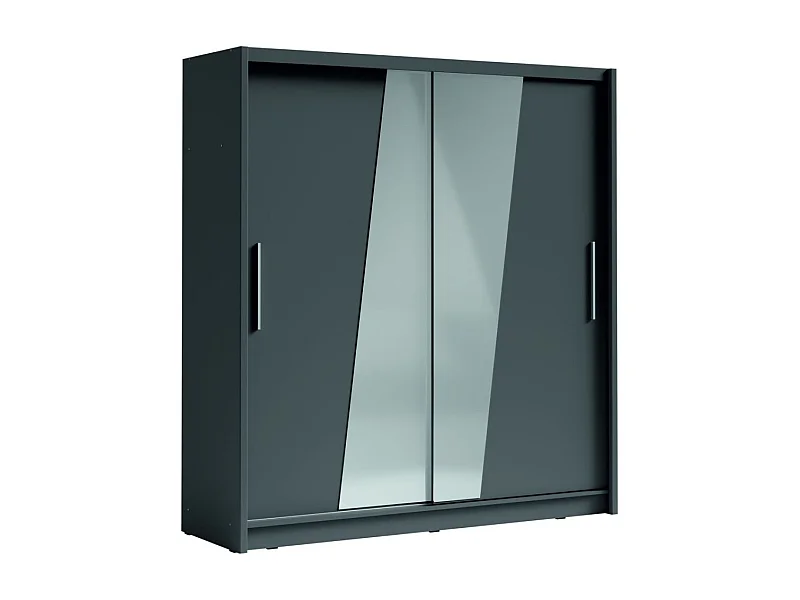 Armário design 205cm cor grafite coleção ULOS com espelho oblíquo