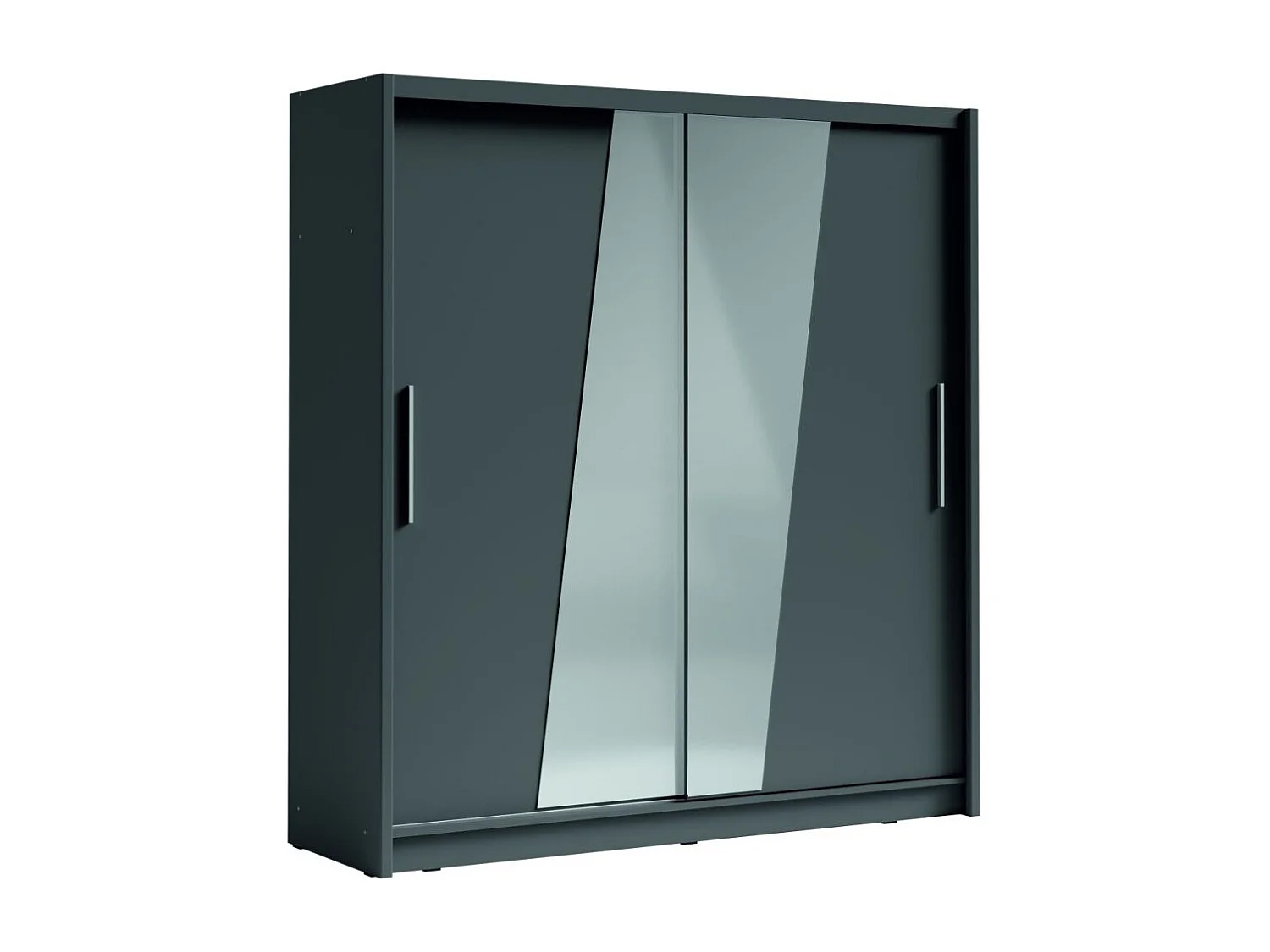 Armário design 205cm cor grafite coleção ULOS com espelho oblíquo