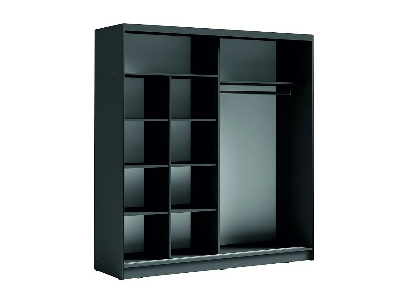 Armário design 205cm cor grafite coleção ULOS com espelho oblíquo