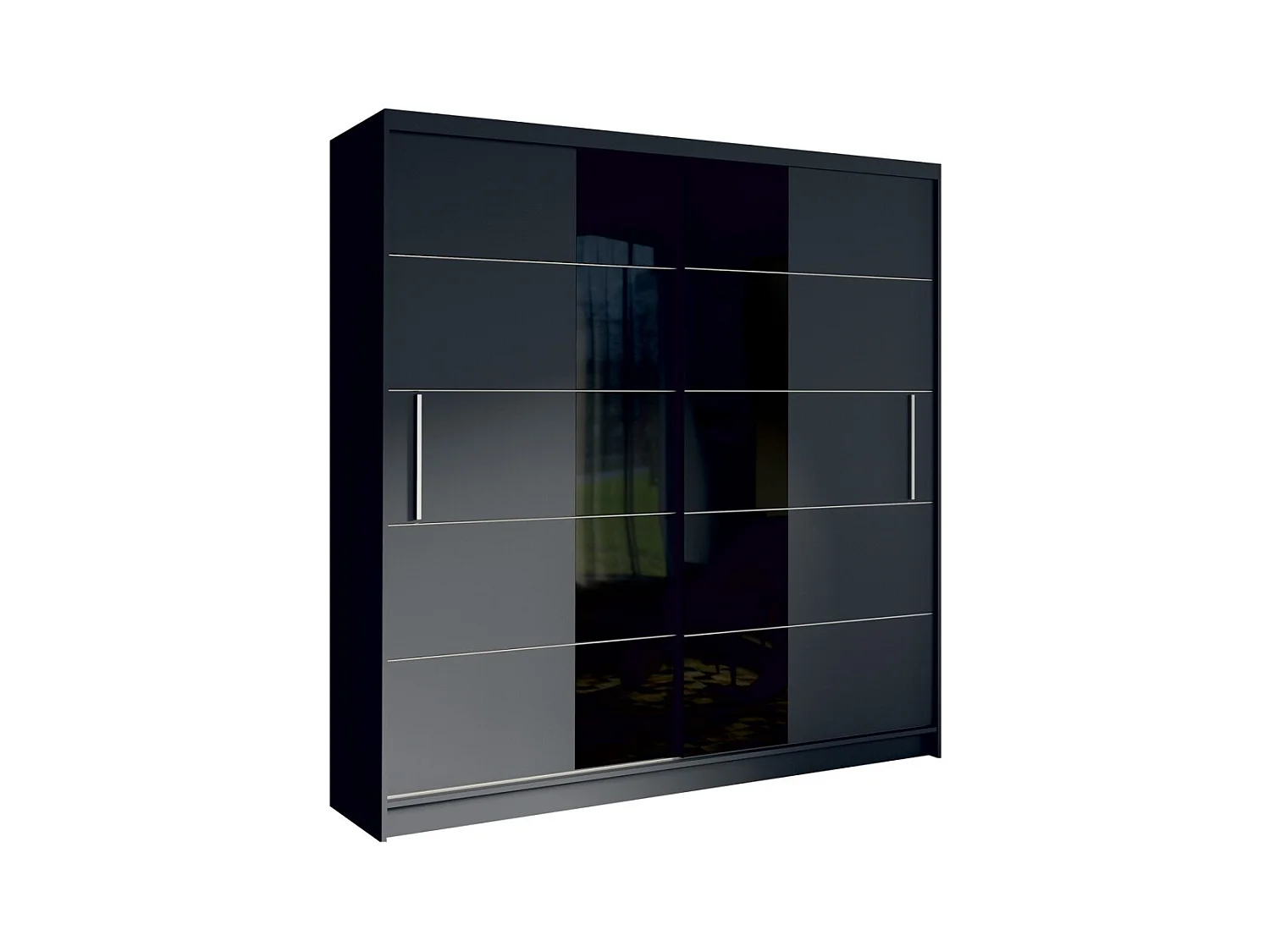 Armoire design 200cm coloris gris graphite et noir collection NARAGO