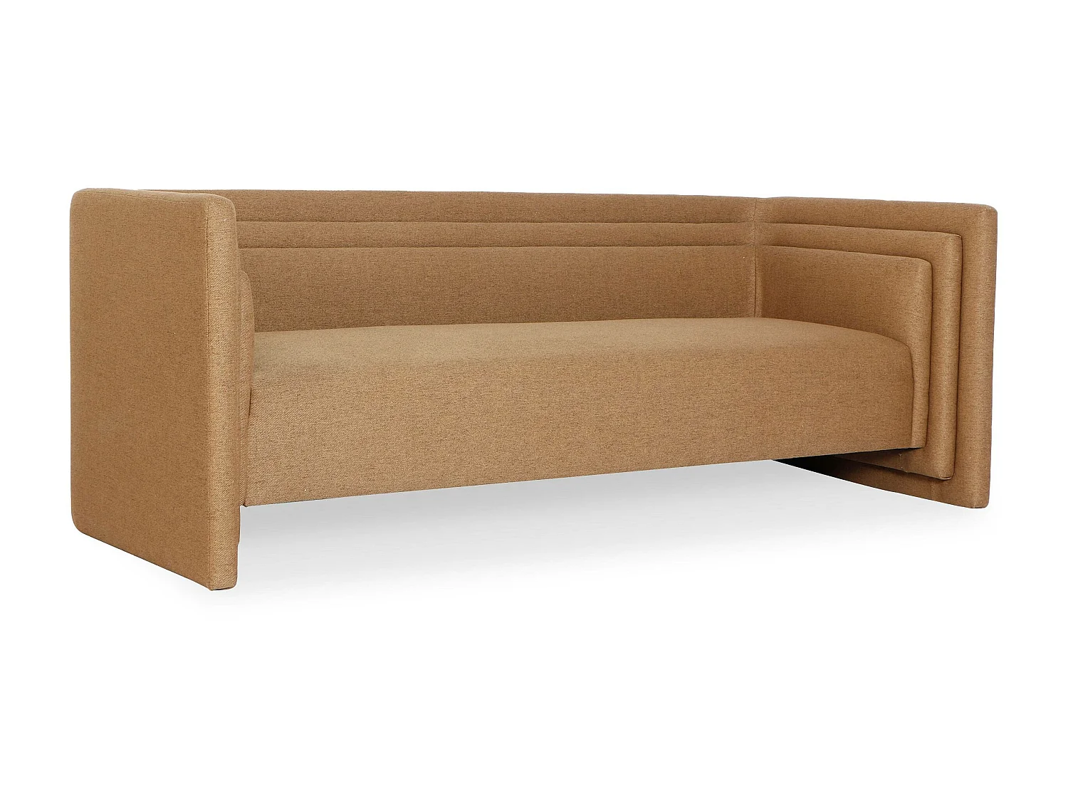 Canapé moderne 3 places style cubique Fredonia Tissu Marron