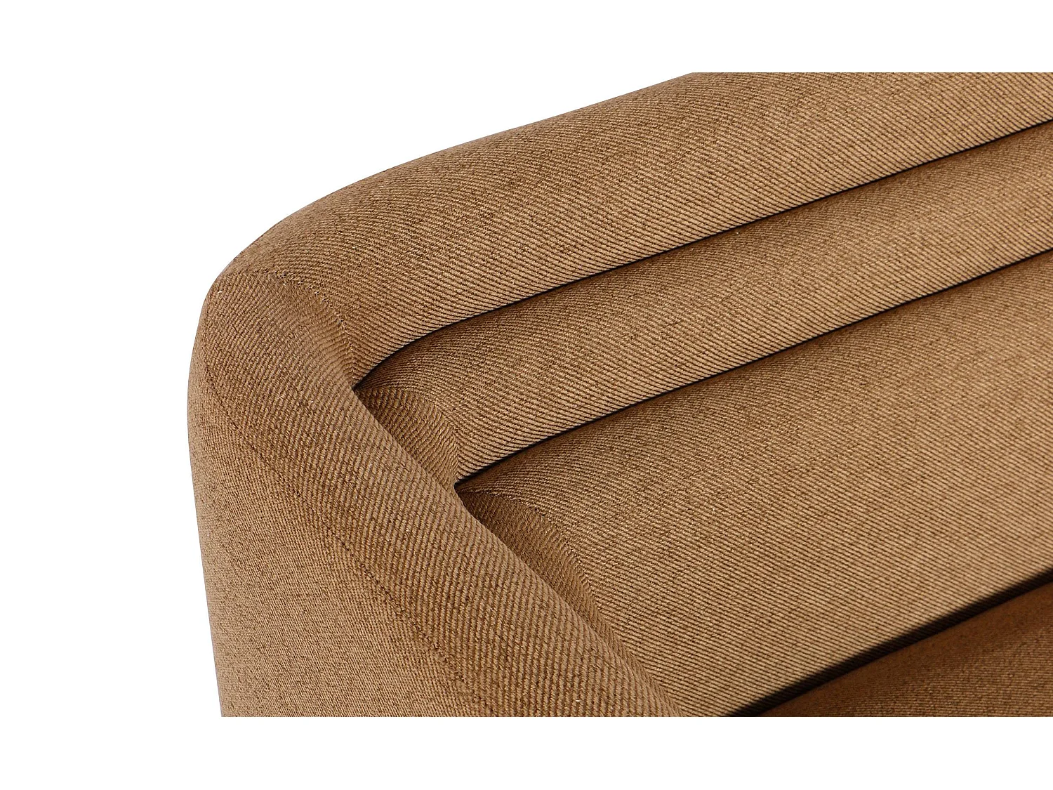 Canapé moderne 3 places style cubique Fredonia Tissu Marron