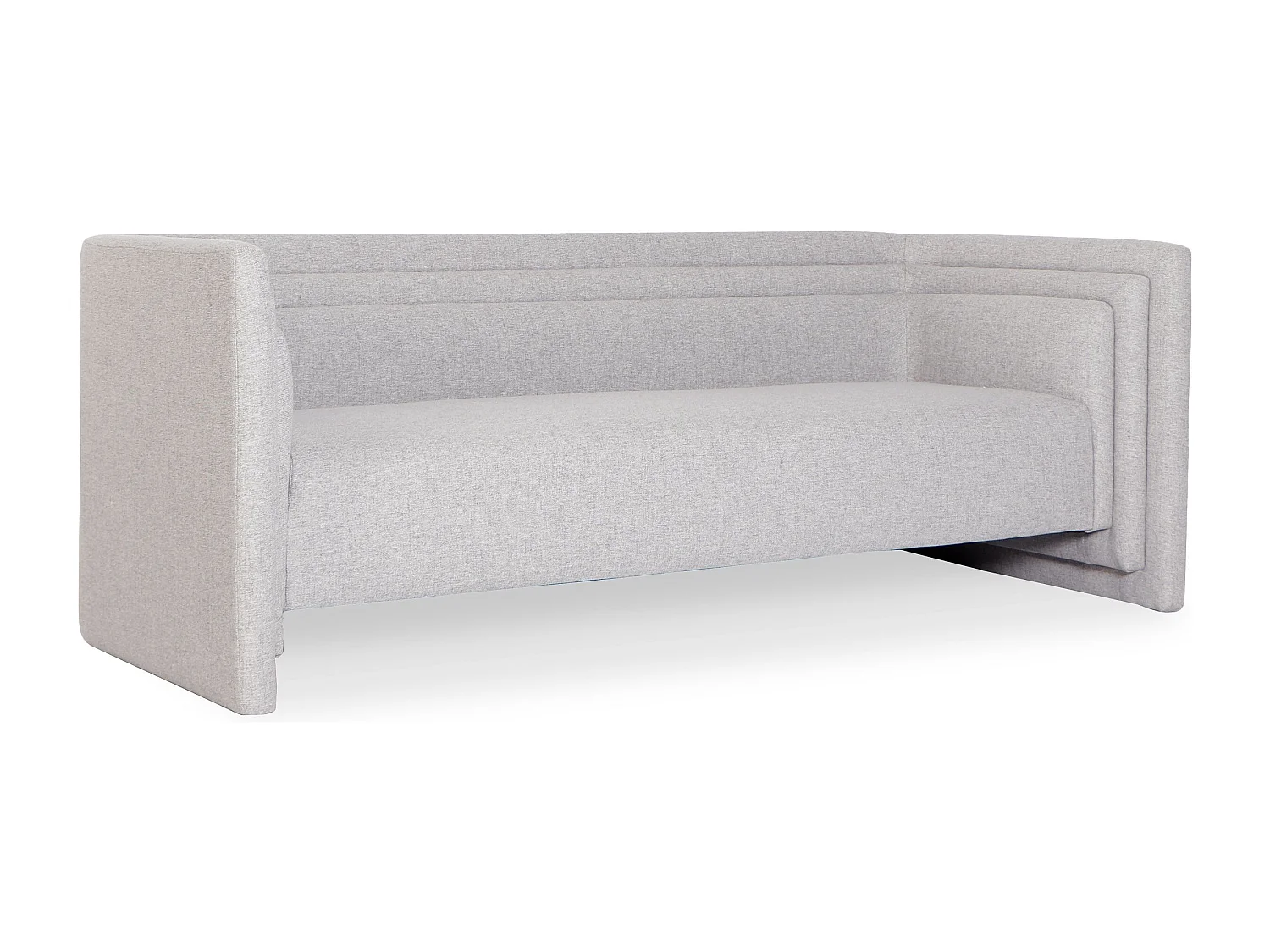 Fredonia Divano moderno a cubo a 3 posti Tessuto grigio