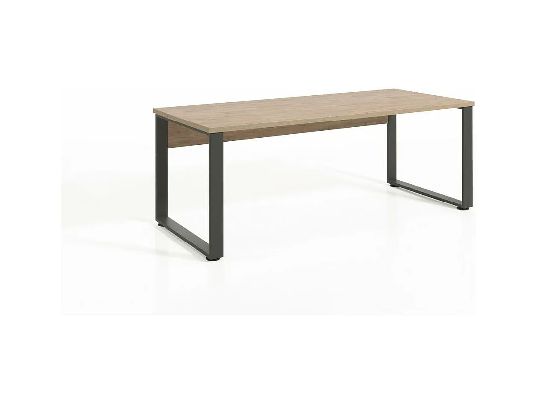 Bureau professionnel droit 200 cm DEPÉ – Chêne doré et noir – Grand format design