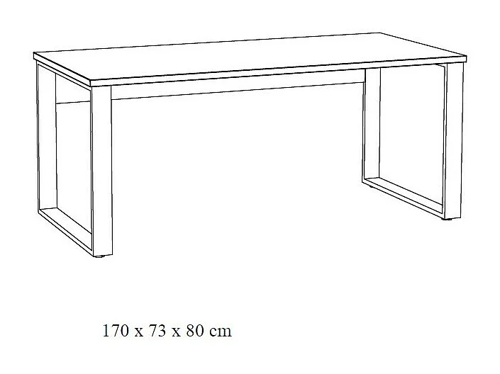 Bureau professionnel droit 170cm – Chêne doré et noir – Collection DEPÉ