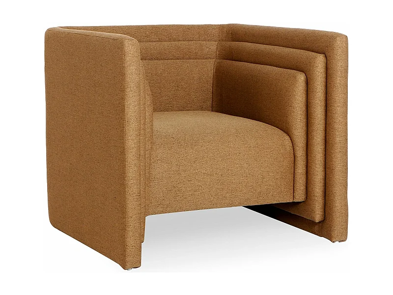 Fauteuil moderne style cubique Fredonia Tissu Marron