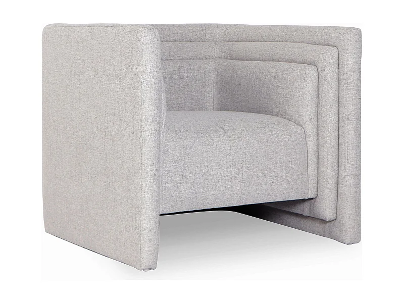 Fauteuil moderne style cubique Fredonia Tissu Gris