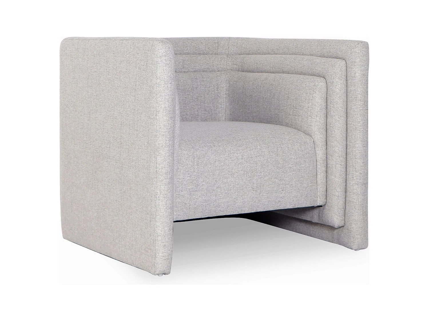 Fauteuil moderne style cubique Fredonia Tissu Gris