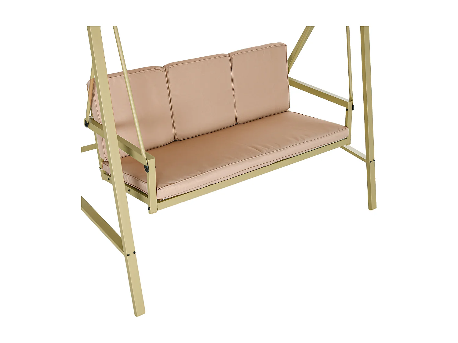 Balancelle de jardin 3 places toit inclinaison réglable épais coussins amovibles polyester acier époxy beige