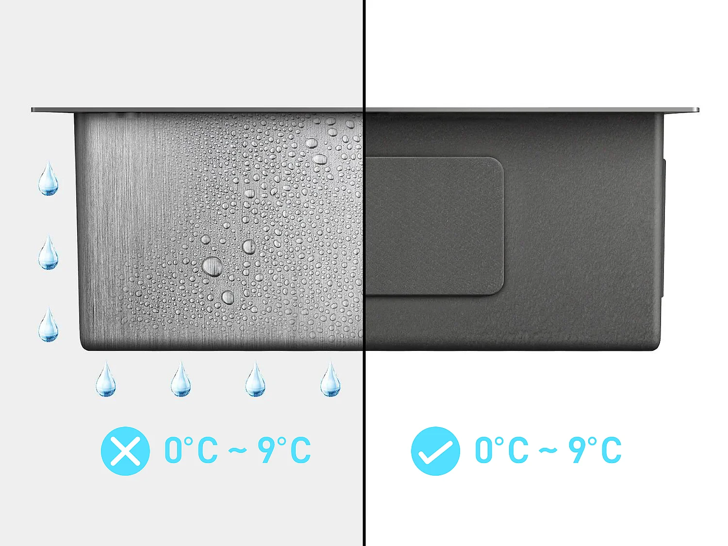 Lava-loiça em aço inoxidável 55x45 cm cinza - SOELA