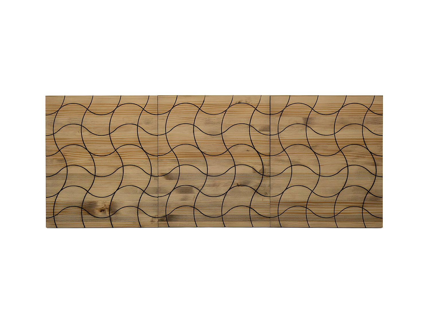 Tête de lit en bois massif de pin. Modèle Ondes 180X60x1,8cm.