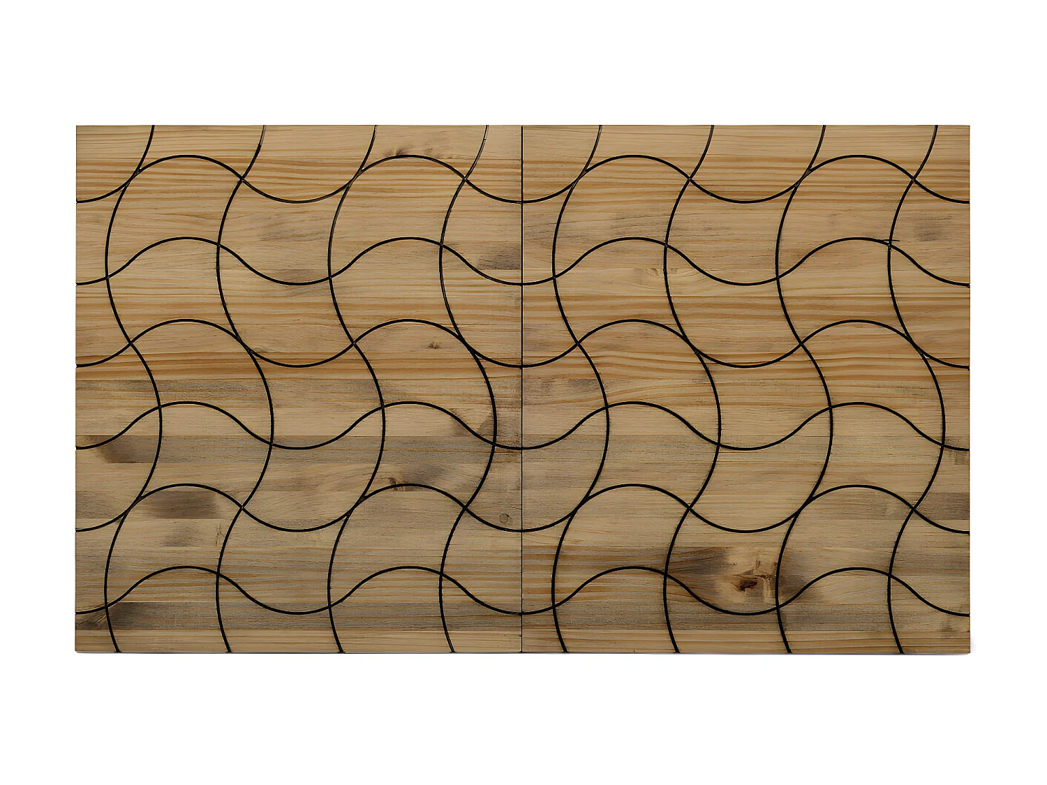 Testiera letto in legno massiccio de pino. Modello Onde. Legno invechiatto in stile industriale. 180cmx60cm.