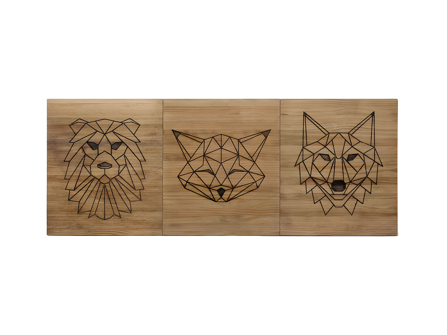 Tête de lit en bois massif de pin. Modèle Animaux 150X60x1,8cm.