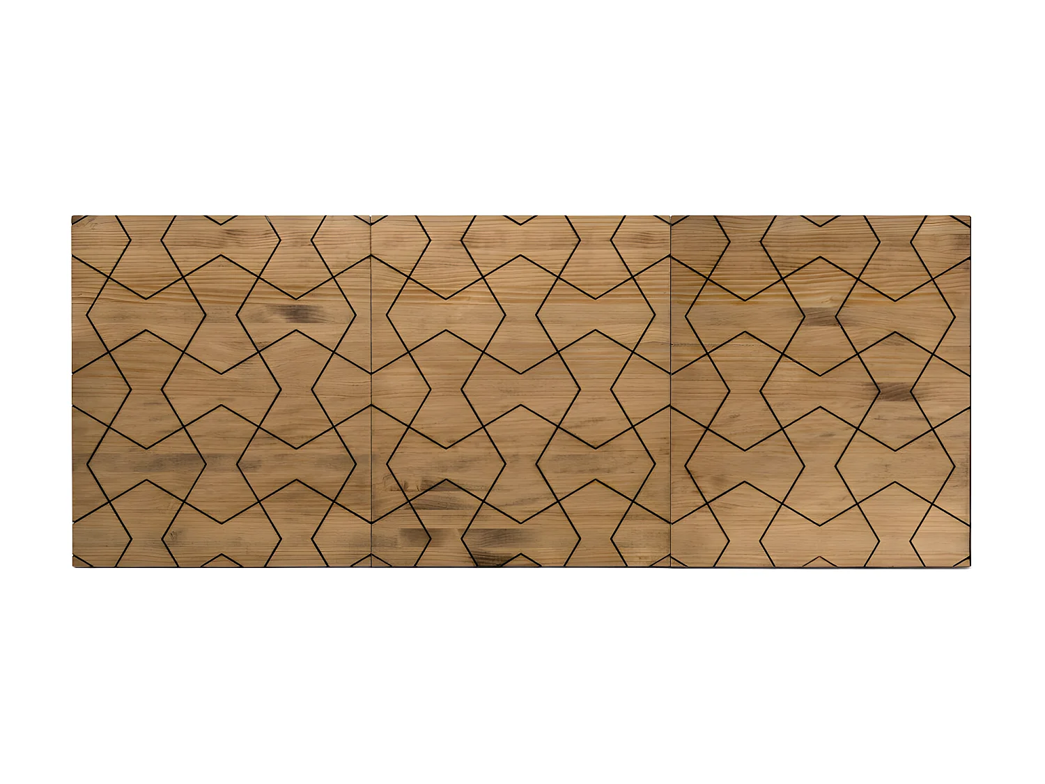 Tête de lit en bois massif de pin. Modèle Optique 150X60x1,8cm.