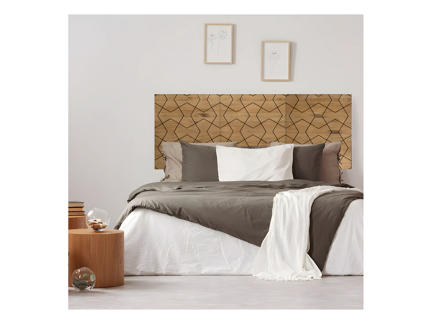 Bettkopfteil  aus massivholz  Model OPT – Industriestil 150x60x1,8cm