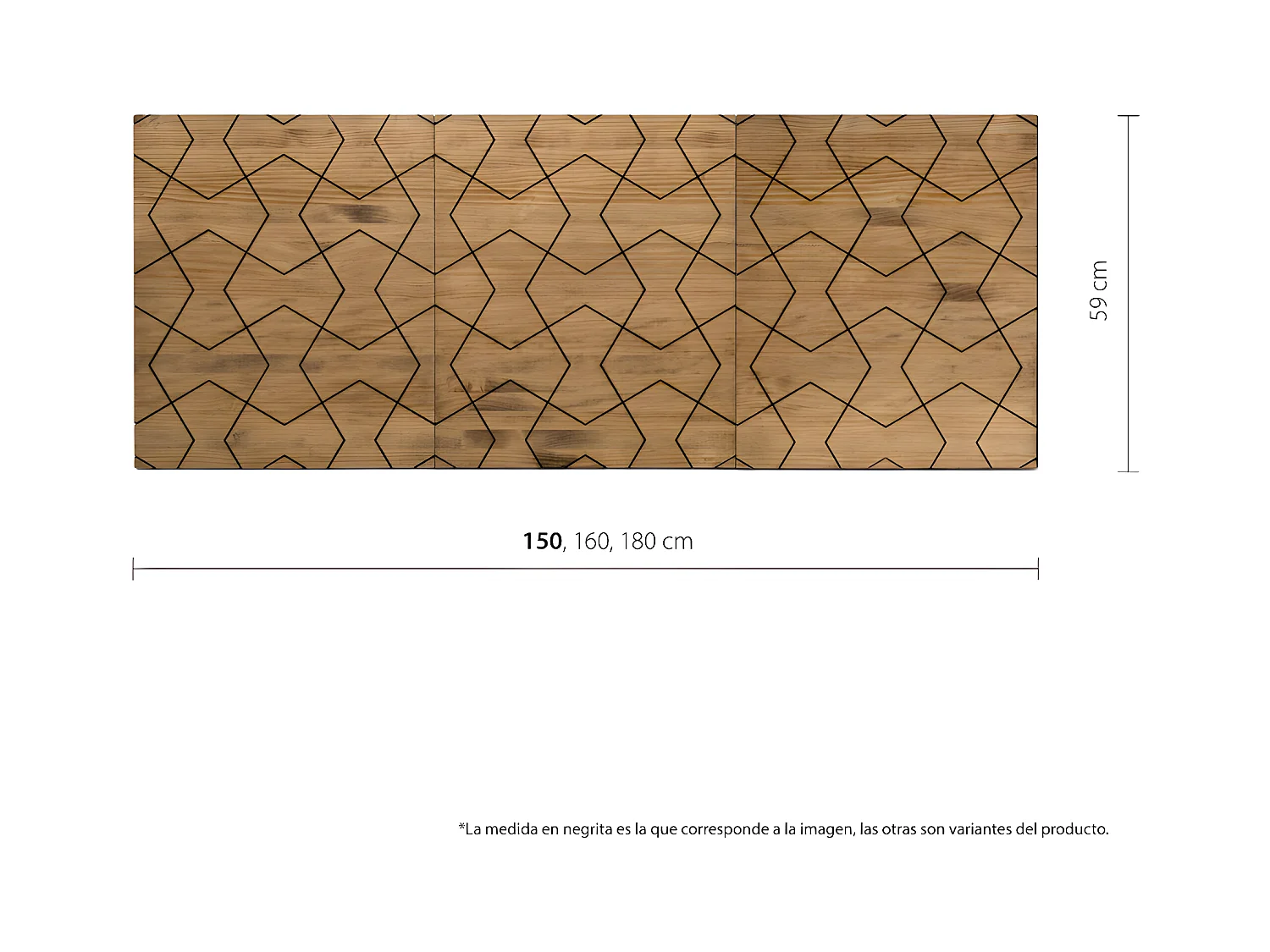 Bettkopfteil  aus massivholz  Model OPT – Industriestil 150x60x1,8cm