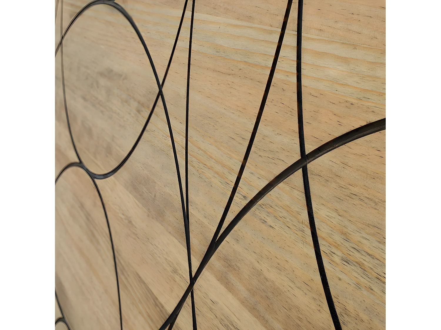 Tête de lit en bois massif de pin. Circles. 160X60cm