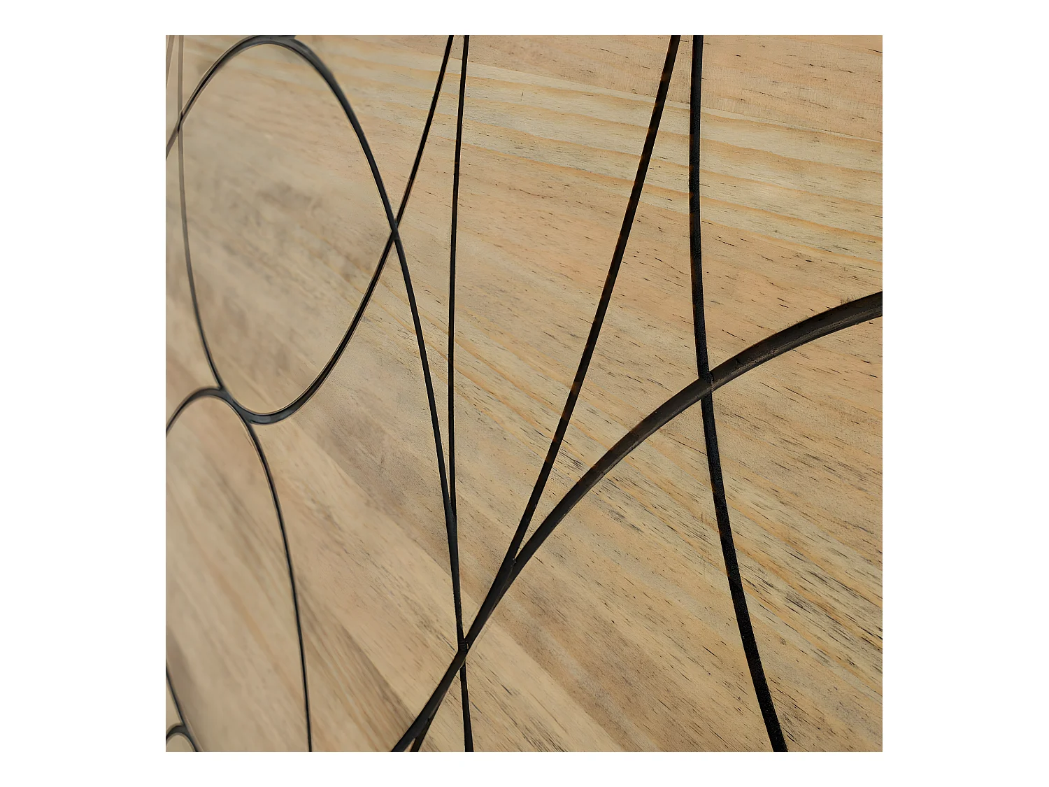 Tête de lit en bois massif de pin. Circles. 160X60cm