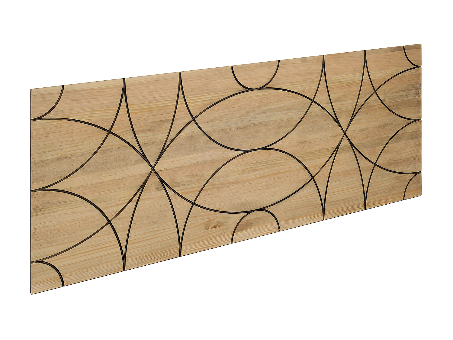 Tête de lit en bois massif de pin. Circles. 160X60cm