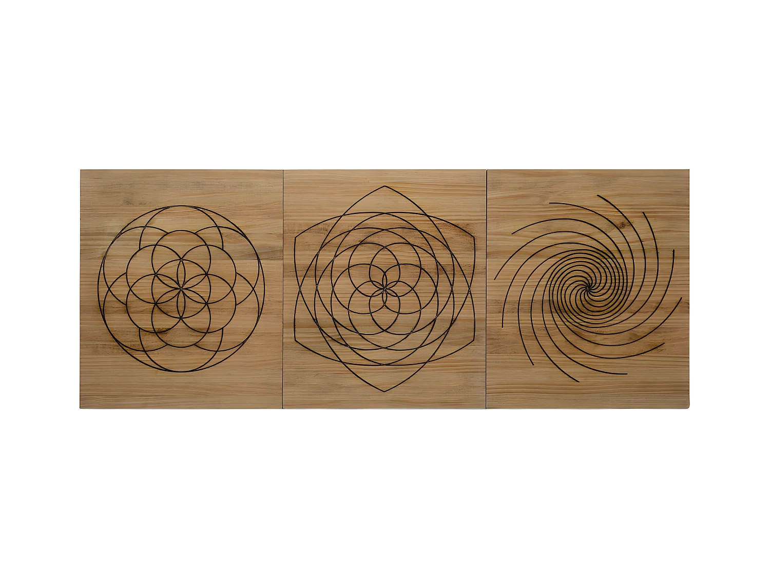 Tête de lit en bois massif de pin. Modèle Symétrie 160X60x1,8cm.