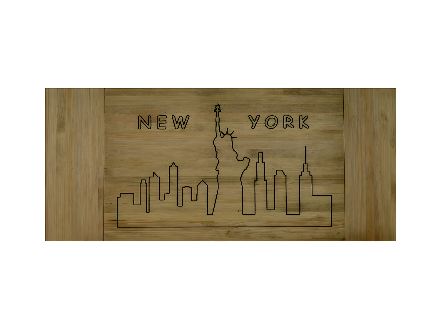 Tête de lit ECO. New York 2 3P. 150X60cm  Bois massif de pin.  Vieilli