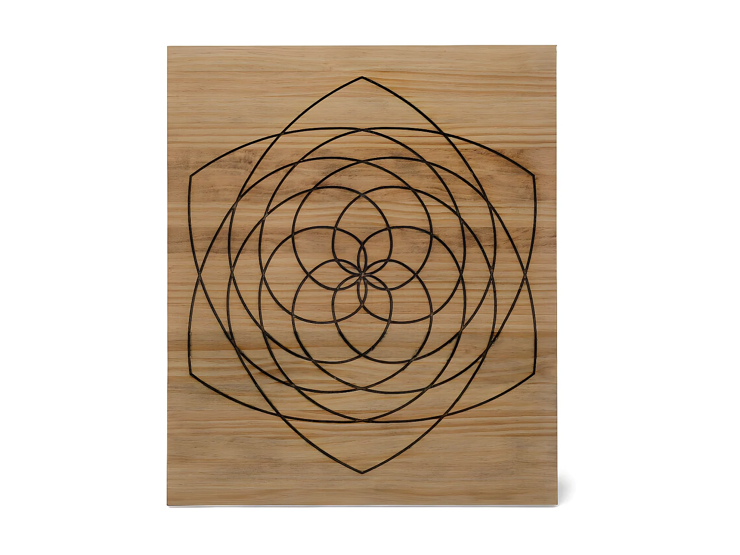 Tête de lit en bois massif de pin. Modèle Symétrie 150X60x1,8cm.