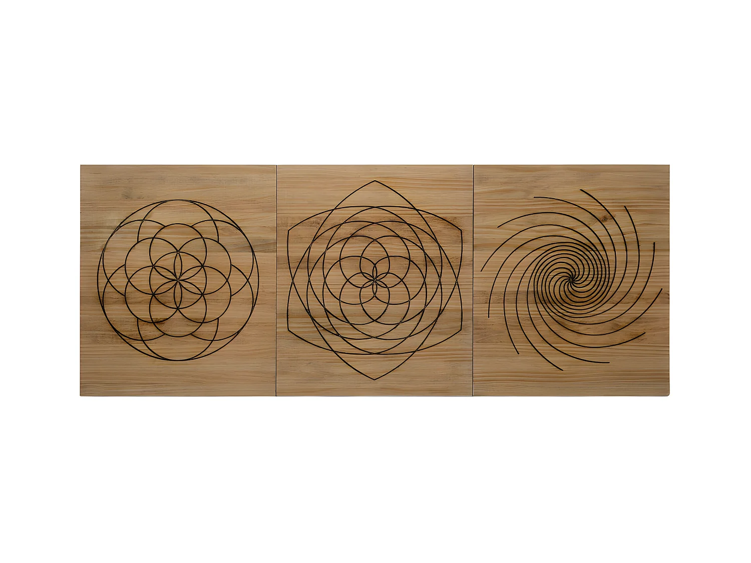 Tête de lit en bois massif de pin. Modèle Symétrie 150X60x1,8cm.