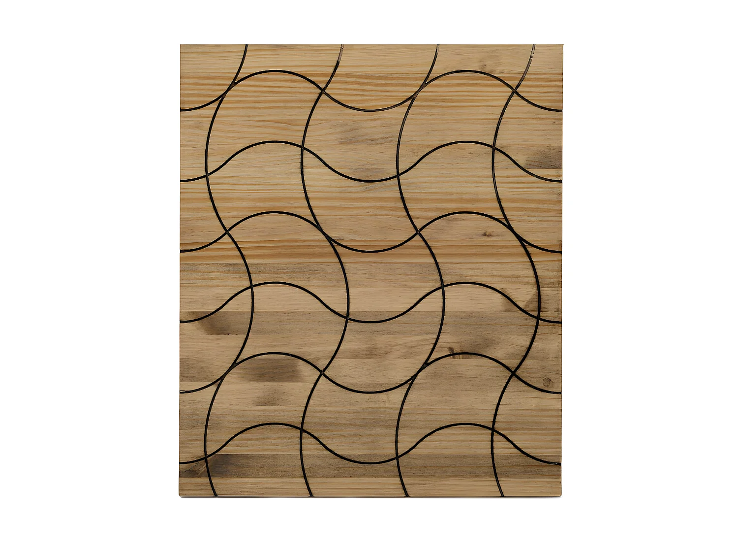 Tête de lit en bois massif de pin. Modèle Ondes 160X60x1,8cm.