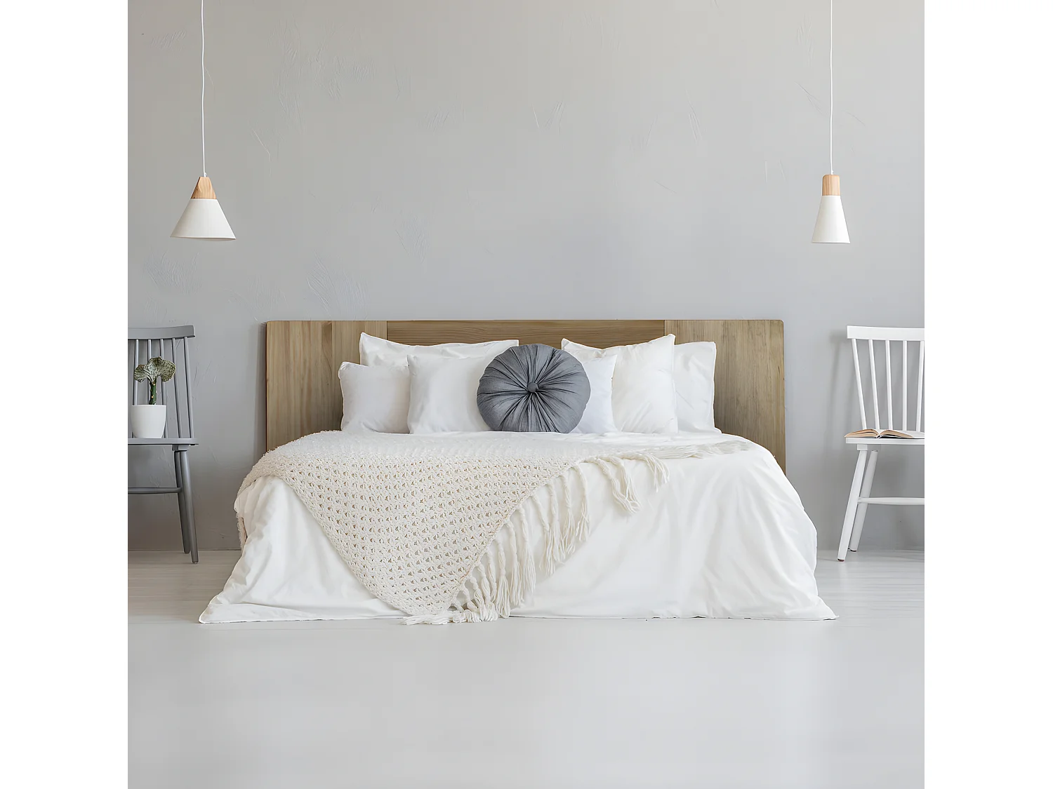 Tête de lit en bois massif de pin. Modèle 3P. 150X60x1,8cm.